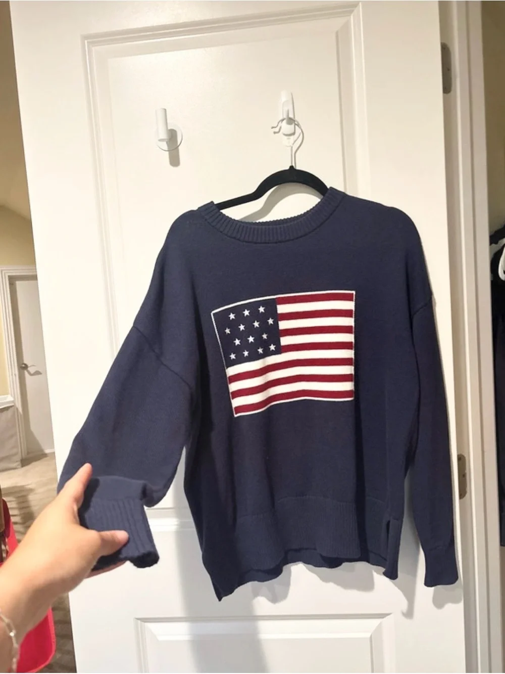 Beach Riot x Anthropologie Callie Americana Sweater In Navy